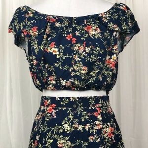 Floral Top and Skirt Set